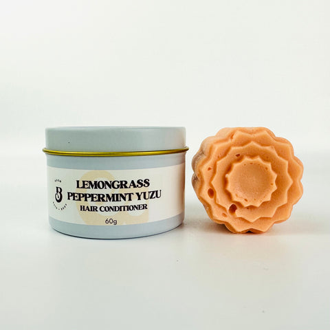 Lemongrass Peppermint and Yuzu conditioner for  hair, shave and body bar with storage tin