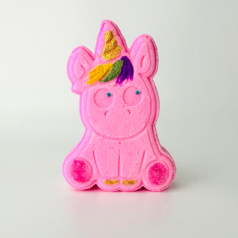 Baby unicorn bath bomb pink