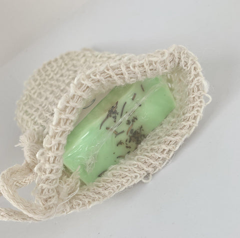 Exfoliating sisal soap drawstring bag - CraftedBath