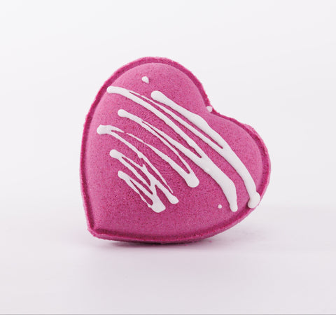 Cocoa butter topped black cherry merlot bath bomb