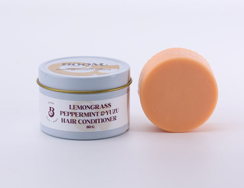 Lemongrass Peppermint and Yuzu conditioner for  hair, shave and body bar with storage tin