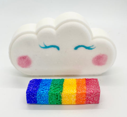 Cloud shaped rainbow bath bomb "b grade"