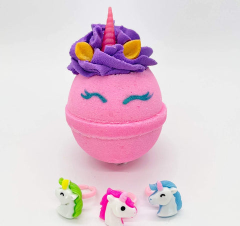 Bubble top deluxe unicorn ring surprise bath bomb wholesale - CraftedBath
