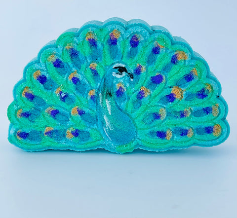 Peacock Hand Painted Colorburst Bath Bomb