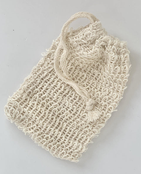 Exfoliating sisal soap drawstring bag - CraftedBath