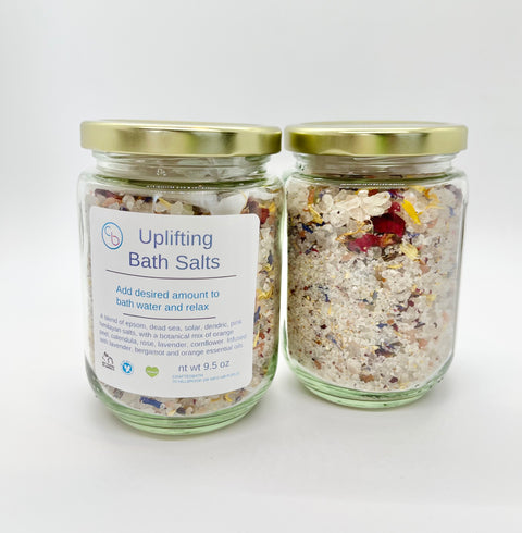 10 oz glass jar deluxe botanical salt blend bath soak wholesale